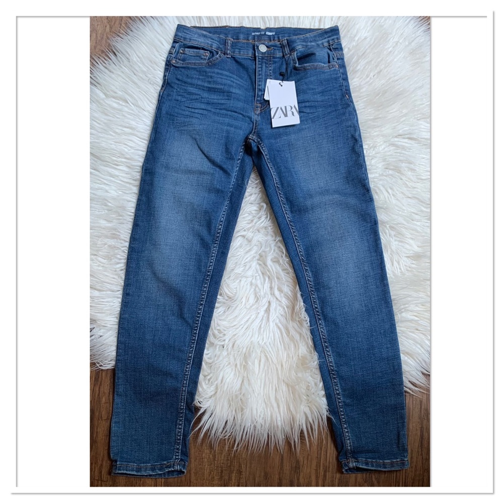 Zara Skinny Fit Comfy Blue Denim Jeans Size 13/14 New With Tags